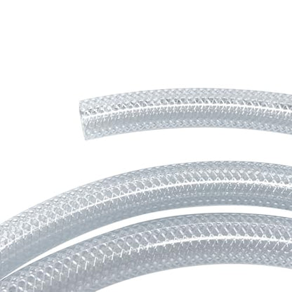 Gloxco Clear Braided PVC Tubing, Food Grade, Heavy Duty Reinforced Hose, 1/2" ID, 50 Ft Length - size: 1/2" x 50 Ft