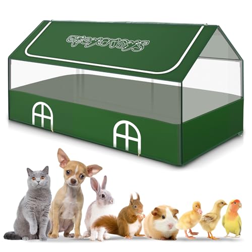Small Animal Playpen,Rabbit Play Pen, Guinea Pig Cages for Indoor Outdoor,Portable Chicken Coop,Puppy Play Pen with Waterproof Floor for Guinea Pig,Chicken,Hamsters, Hedgehogs,Bunny, Green L - style: big
