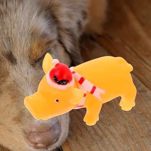 UPKOCH Squeaky Pig Dog for Dogs Chew for Teething and Training Interactive Pet for Indoor Play and Dental Health Safe Non-Toxic Material Fun Reward