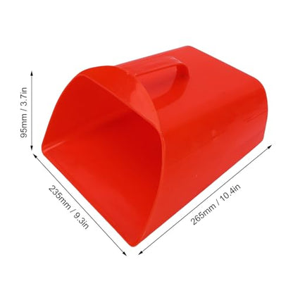 Large Feed Scoop with Side Handle Plastic Enclosed Feed Scoop Livestock Hand Scooper for Livestock Farmers, Red