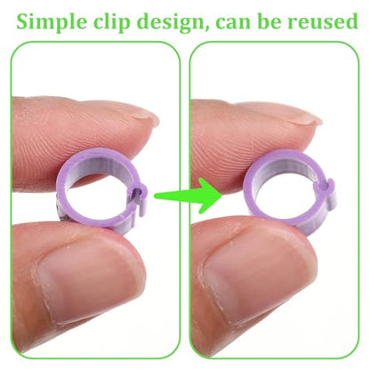 100 Pcs 8mm Birds Leg Rings, Colorful Readable Numbered Pigeons Quail Chick Identification Leg Bands Clip on Leg Rings for Baby Chick Bantam Finch Dove Small Birds