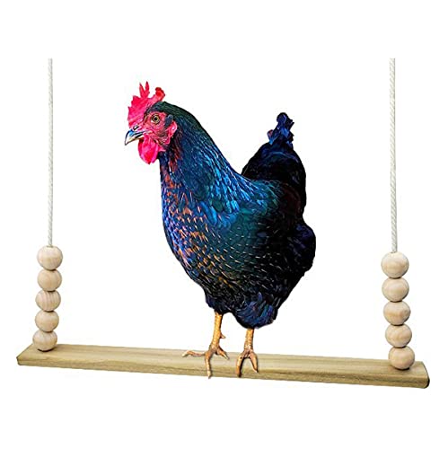 Bird Swing Wooden Hanging Chicken Swing Stand Suspension Bridge Budgie Climb Chew Toys Roosting Bar Coop Brooder Entertainment Toys Birdcage Accessories