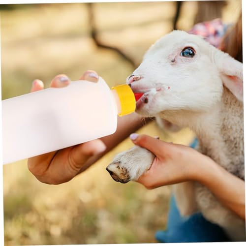 2sets Replaceable Lamb Feeding Bottle Goat Milk Bottle Sturdy Livestock Milk Feeders Easy Cleaning