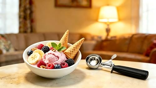 TOPKITCHEN Commercial-Grade Ice Cream Scoop 1 oz, 18/8 Stainless Steel Cookie Scoop with Plastic Handle, Portion Control Disher Scoop for Bakeries,Restaurants & Dessert Shops, #30, Black - size: 1 oz - Black