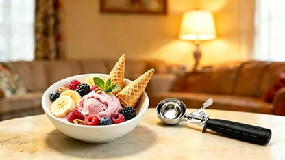 TOPKITCHEN Commercial-Grade Ice Cream Scoop 1 oz, 18/8 Stainless Steel Cookie Scoop with Plastic Handle, Portion Control Disher Scoop for Bakeries,Restaurants & Dessert Shops, #30, Black - size: 1 oz - Black