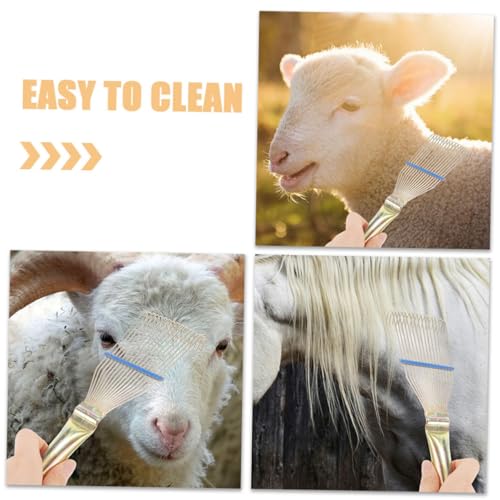 SUPVOX Sheep Wool Comb Portable Dandruff Grooming Brush for Cattle Horse Animals Gentle Itch Relief Tool for Sensitive Skin Easy to Clean