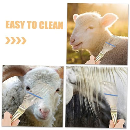 SUPVOX Sheep Wool Comb Portable Dandruff Grooming Brush for Cattle Horse Animals Gentle Itch Relief Tool for Sensitive Skin Easy to Clean