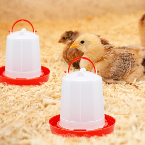 Funnymoom 12 Pack Chick Feeder and Waterer Set Chicken Feeder and Waterer Kit, 1.5l Chicken Feeding and Drinker Bulk for Baby Chicks Ducks Goose Pigeons Quail Coop Accessories(Watering) - style: Watering