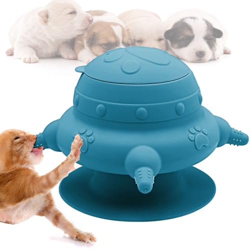 Puppy Milk Feeders for Multiple Puppies Kitten Feeding Bowl with 4 Nipples Silicone Nursing Bottle 235ml Food Water Feeding Station for Small Pets - color: navy