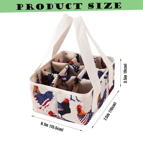 Eggs Collecting Basket, Durable Canvas Egg Basket with Plastic Board, 9-Pouch Chicken Egg Holder Bag for Gathering Fresh Eggs, Egg Gathering Basket and Multipurpose Chicken Holder Bag (American flag) - color: American flag