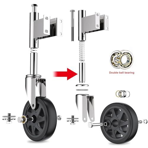 Spring Loaded Gate Casters 6” Heavy Duty Gate Caster Wheels with Hardware 600 Lbs Load Capacity, Pack of 2 - style: 6 Inch 2 Pack