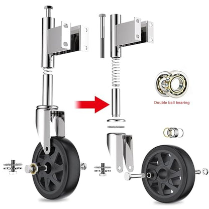 Spring Loaded Gate Casters 6” Heavy Duty Gate Caster Wheels with Hardware 600 Lbs Load Capacity, Pack of 2 - style: 6 Inch 2 Pack
