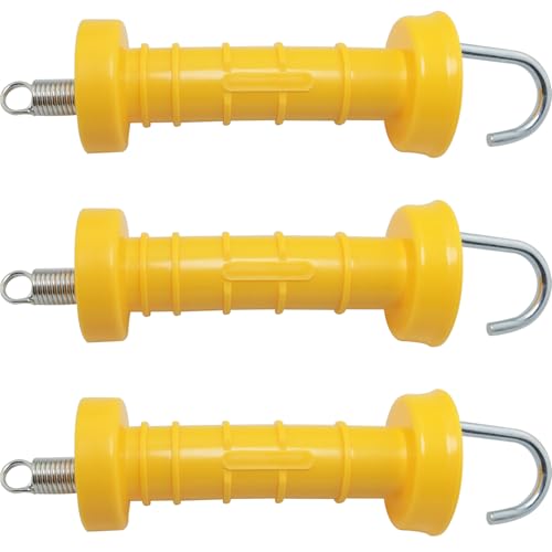 MEETOOT 3PCS Plastic Spring Loaded Electric Fence Door Handle Insulator Gate Hardware Pull Pasture Accessories Suitable for Farm Courtyards Business Park
