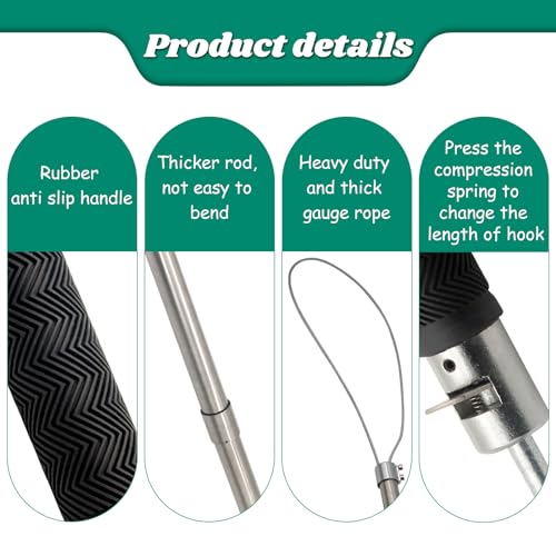 Dog Catcher Pole, Portable Hog Pig Catcher Pole,Stainless Steel Animal Control Pole Tool for Pig Dog Animals Swine, Livestock Farm Equipment