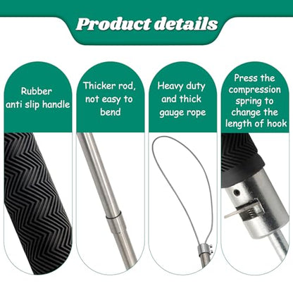 Dog Catcher Pole, Portable Hog Pig Catcher Pole,Stainless Steel Animal Control Pole Tool for Pig Dog Animals Swine, Livestock Farm Equipment