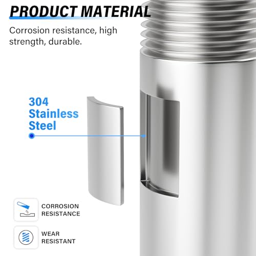 TAILONZ PNEUMATIC 3/4" NPT Male x 3/4" NPT Male 304 Stainless Steel Pipe Nipple, 12" Length Thickened Cast Pipe Fitting, Threaded Connector（Pack of 3） - color: 12"(300MM)Thickened, size: 3/4"MNPT
