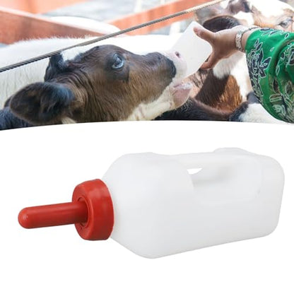 Nursing Feeding Bottle, Calf Nursing Bottle Calf Bottle with a Replacement Nipple Calf Milk Feeder Nursing Feeding Bottle with Handle for Farm Pasture 2l (Horizontal Milk Pot)