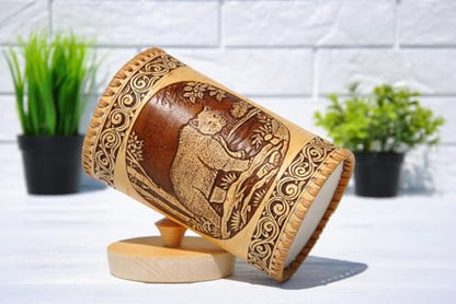 STP GOODS Birch Bark Container, Storage container, Kitchen Container Money to the House Birch Bark (Bear) - color: Bear