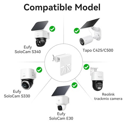 Gutter Mount Bracket Compatible with Solocam S340/E30, No Drill Installation, Stainless Steel Gutter Mount for Security Camera, Security Camera Holder (2 Pack-White) - size: 2 PACK-WHITE