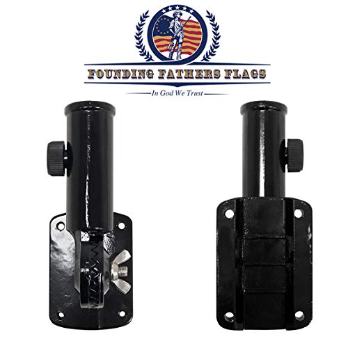 Black Flag Pole Mounting Bracket - Adjustable Durable Fade Resistant Outdoor Display for House Yard Porch Wall Patriotic Decor