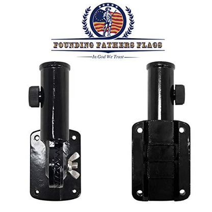 Black Flag Pole Mounting Bracket - Adjustable Durable Fade Resistant Outdoor Display for House Yard Porch Wall Patriotic Decor