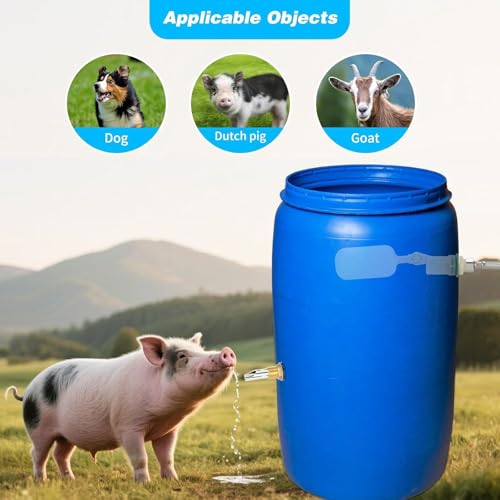 of 5 Stainless Steel Animal Drinking Nipples with PVC Pipe Set for Poultry and Livestock Water Supply Swine Farm Water Structure