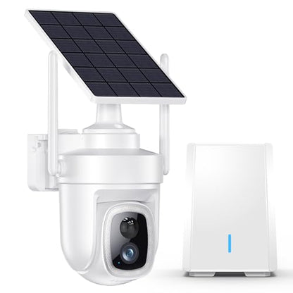 4K Security Cameras Wireless Outdoor with Local Storage Base,No Subscription Required,Solar-Powered,Home Security Cameras System with 360° Pan&Tilt,Auto Tracking,5G & 2.4G Router Compatible,1 Cam kit - size: 1 Cam kit