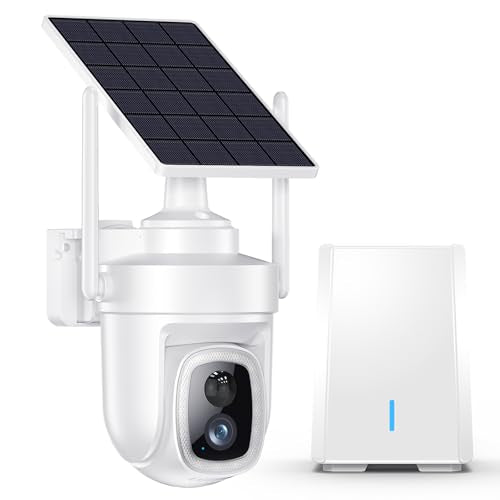 4K Security Cameras Wireless Outdoor with Local Storage Base,No Subscription Required,Solar-Powered,Home Security Cameras System with 360° Pan&Tilt,Auto Tracking,5G & 2.4G Router Compatible,1 Cam kit - size: 1 Cam kit