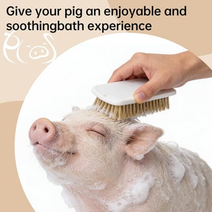 2Pcs Pig Enrichment Toys, Mini Pig Self Cleaning Brushes with Anti Slip Grip & Dual Hanging Holes, Encourages Natural Behavior and Reduces Boredom, Easy Install for Pens, Barns, Yards, Stalls
