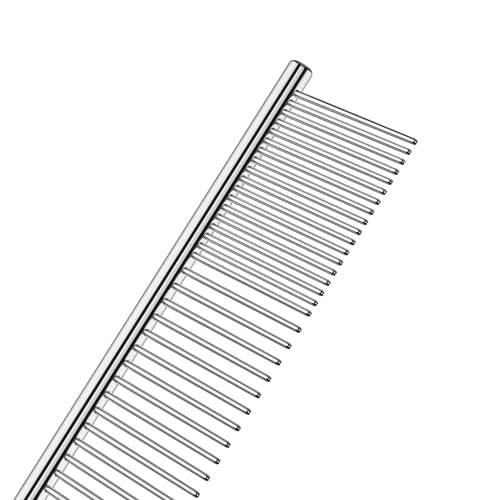 Andis 68545 Stainless Steel Pet Grooming Comb – Dematting Tool for Knots, Mats & Loose Hair Removal, 10-Inch, Professional Grooming Performance - size: 10 Inch