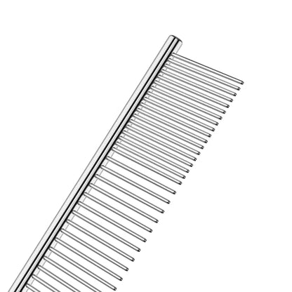 Andis 68545 Stainless Steel Pet Grooming Comb – Dematting Tool for Knots, Mats & Loose Hair Removal, 10-Inch, Professional Grooming Performance - size: 10 Inch