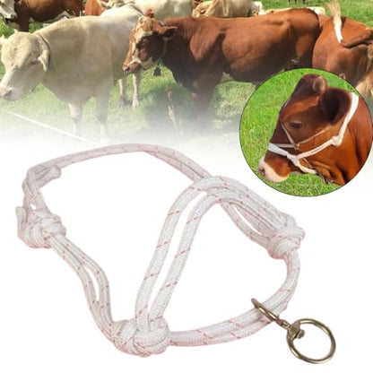 Cattle Traction Halter Bull Bridle Adjustable Cow Halter Livestock Equipment Lightweight Design with Nylon Structure for Farm Use Suitable - size: Small