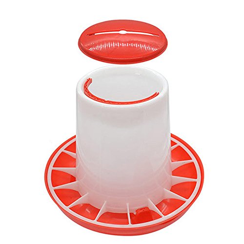Chicken Feeders No Waste, 15Kg Top Fill Hanging Plastic Chicken Water Feeder with Carry Handle,Bpa Free Durable Large Capacity Chick Feeder for Ducks Quail Ducklings Turkeys Baby Chicks