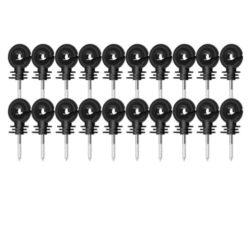Electric Fencing Ring Insulators Electronic Fence Insulator Garden Offset Ring Carbon Steel Wire Safe for Strong Fencing Trellis(20PCS) - size: 20PCS