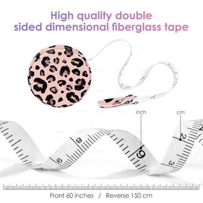Sewing Tape Measure，Colour Printed Small Retractable Soft Measuring Tape for Tailor Cloth Fabric Body Measurements. - color: Leopard Print