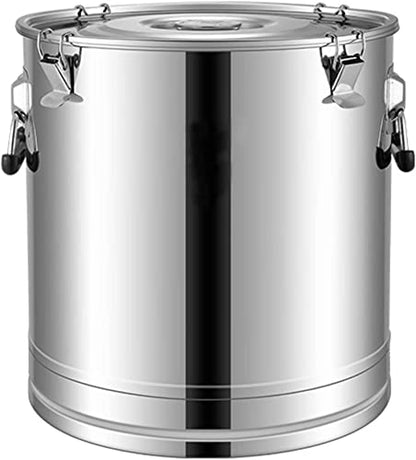 Milk Barrel, 25-105L Milk Cans Wine Pail Bucket Milk Jug Oil Barrel Tea Canister, 304 Stainless Steel Silicone Seal Tank Heavy Duty Dairy Pot for Liquid Solid Storage,25L,75L - size: 75L