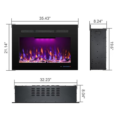 Electric Fireplace Insert Trim Kit for 36" W x 21" H，Black, for ASIN B0CWV34D43 - size: Trim for 36"W21"H