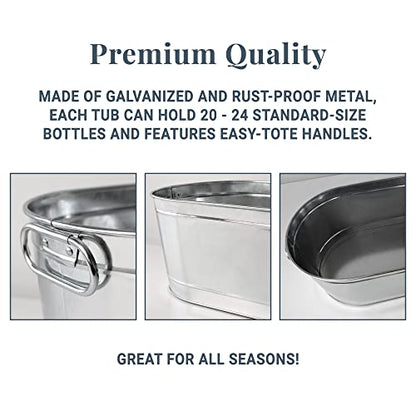 Let's Make Memories Personalized Beverage Tub - Custom Beverage Tub - Unique Entertaining Essential - Galvanized Drink Tub - 20 ¾"L x 11 ¾"W x 7" H - 5.5 Gallons - color: 3 Line Message, size: Without Stand