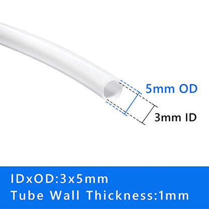 Quickun 3mm ID x 5mm OD PTFE Teflon Tubing, 3.3ft Length for 3D Printer - size: 3mm x 5mm, style: 3.3Ft Length