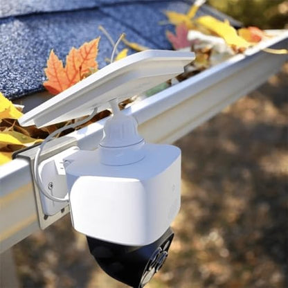 Stainless Steel Gutter Mount for Outdoor Security Camera and Solar Panel Gutter Mount Adjustable Bracket with 360° Rotation No Drill Installation with 1/4 Screw Thread