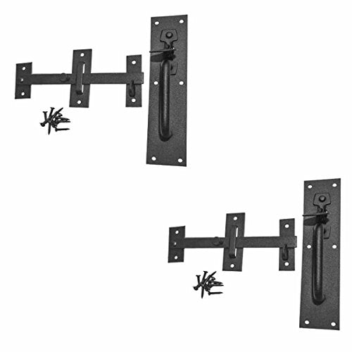 Renovators Supply Manufacturing Black Iron Norfolk Gate Latch Fence Door Lock Colonial Style with Hardware Pack of 2 - color: Black Iron Norfolk 8", size: Pack of 2
