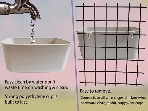 12 Pack Feeder Waterer Chicken 21 oz Food Water Cage Cups Rabbit Puppy Cat Hanging Feeding Dish Coop Bowl Watering Container Treats Drinker for Pigeon Bird Bath Basin Hamster Bed