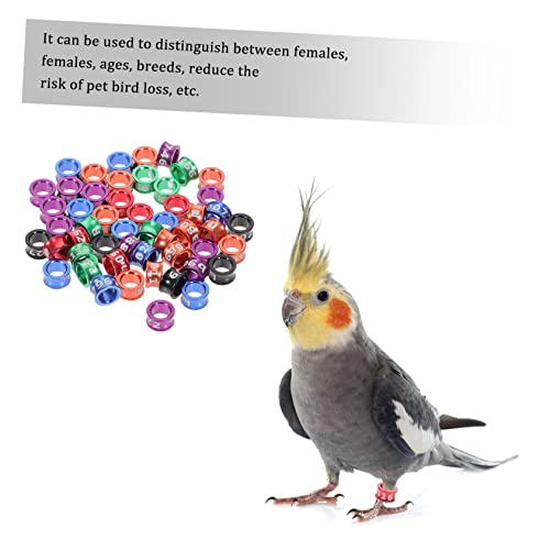 Sosoport 50pcs Closed Anklet Poultry Leg Bands Bird Birds Foot Rings Number Foot Ring for Homing Pigeon Chicken