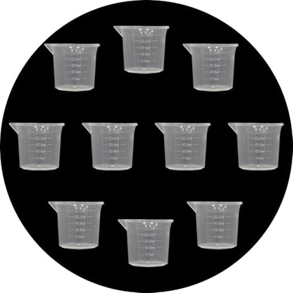 10Pcs 30ML Reusable Plastic Measuring Cup, Beaker Tip and Pour Measuring Containers for Kitchen Cooking Medicine Measure Tool - size: 30ML