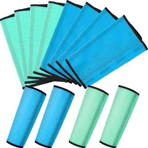 Jexine Set of 8 Mesh Fly Boots for Horse Loose Fitting Non Slip Breathable Horse Fly Leggings Protective Reduces Stress Leg Fatigue Wraps for Preventing Flies Mosquitoes Bite - color: Green, Sky Blue