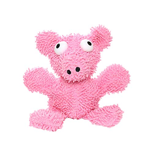 MIGHTY® 2 Pack Microfiber Medium Pig Dog Toys | Ultra Durable Plush Toy with Multiple Layers & Reinforced Seams , Washable and Floats , Mighty® Construction - color: 2PK Pink Pig