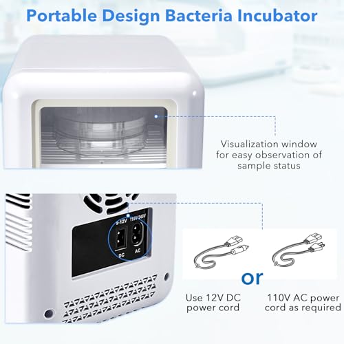 4L Lab Incubator with Clear Door, 46-148℉ Thermostatic Cabinet for Lab General Purpose, Petri Dishes, Egg Incubation, 110V