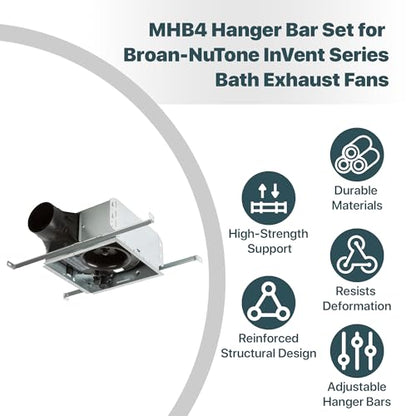 MHB4 Ventilation Fans Hanger Bar Kit for Broan-NuTone Invent Series Bath Exhaust Fans – Adjustable Exhaust Fan Mounting Bracket Set