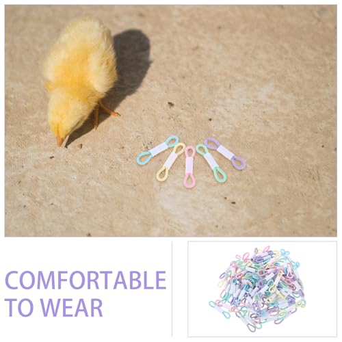 KESYOO Elastic Leg Rings for Poultry Chicks Babies, 200 Pieces Multicolor, Adjustable Bands for Quick Identification in Poultry Farms Color