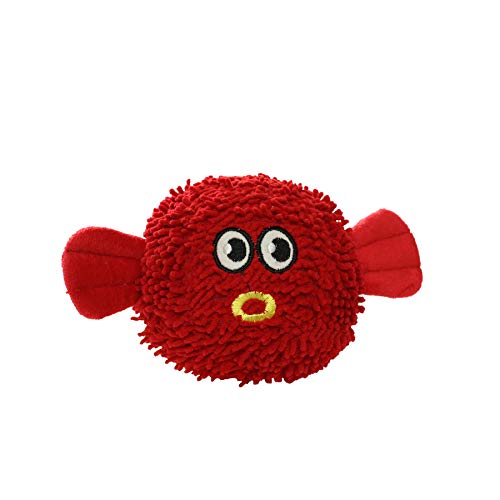 MIGHTY® 2 Pack Microfiber Medium Blowfish Dog Toys | Ultra Durable Plush Toy with Multiple Layers & Reinforced Seams , Washable and Floats , Mighty® Construction - color: 2PK Red Blowfish